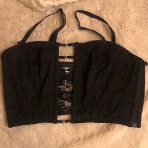 NWT VICTORIAS SECRET NEW WITH tags gorgeous black lace Med bodice top Dont miss